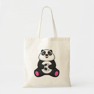 Panda als Fußballspieler mit Fußball Tragetasche