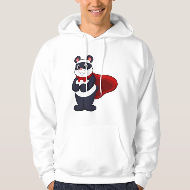 Panda als Held mit Mask & Cape Hoodie (Vorderseite)