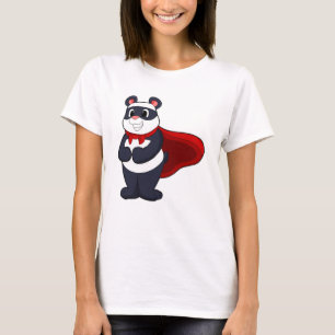 Panda als Held mit Mask & Cape T-Shirt
