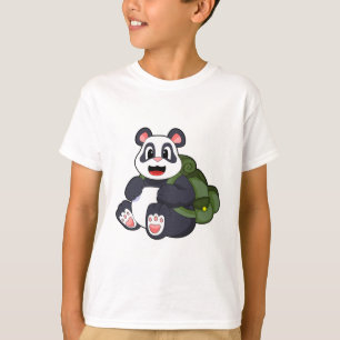 Panda als Hiker mit Rucksack T-Shirt