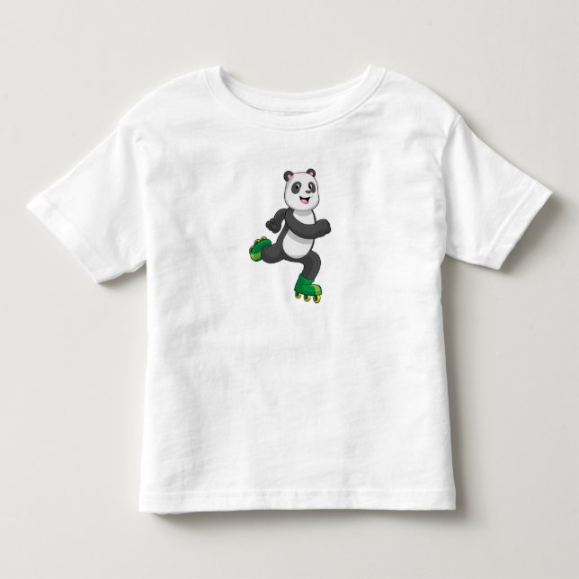 Panda als Inline-Skater mit Roller-Skaten Kleinkind T-shirt (Vorderseite)