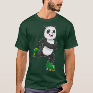 Panda als Inline-Skater mit Roller-Skaten T-Shirt