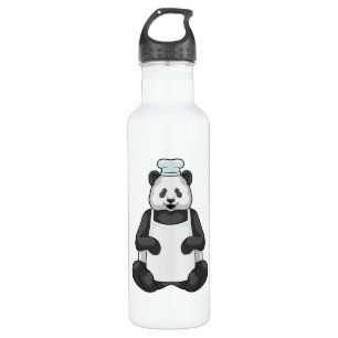 Panda als Koch mit Kochmütze Edelstahlflasche