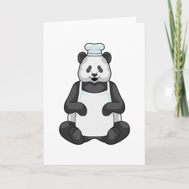 Panda als Koch mit Kochmütze Karte (Vorderseite)