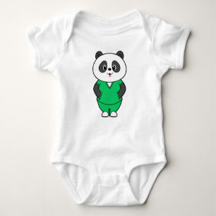 Panda als Krankenschwester mit Smock Baby Strampler