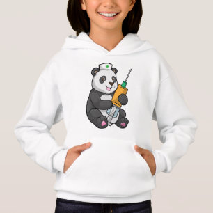 Panda als Krankenschwester mit Spritze Hoodie