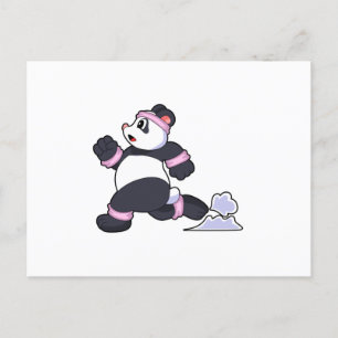 Panda als Läufer beim Laufen Postkarte