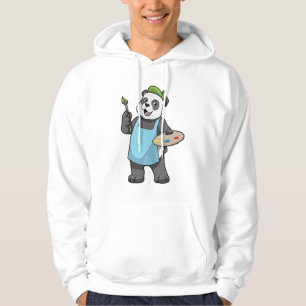 Panda als Maler mit Pinsel und Farbe Hoodie