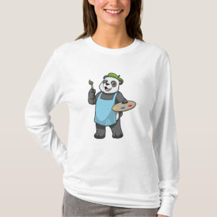 Panda als Maler mit Pinsel und Farbe T-Shirt