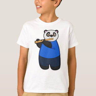 Panda als Musiker mit Flute T-Shirt