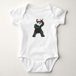Panda als Ninja in Kostüm Baby Strampler