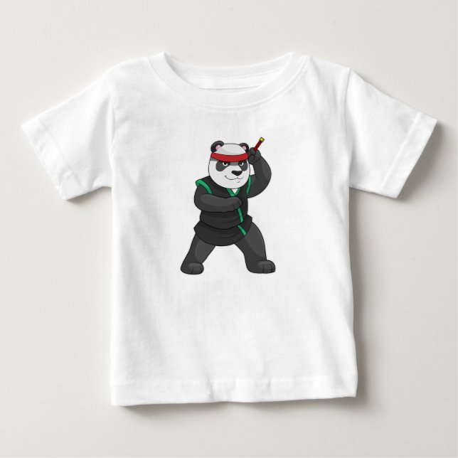 Panda als Ninja in Kostüm Baby T-shirt (Vorderseite)
