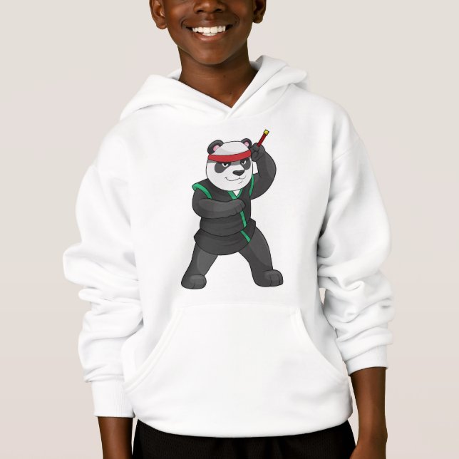 Panda als Ninja in Kostüm Hoodie (Vorderseite)