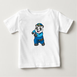 Panda als Polizeibeamter mit Polizeihelm Baby T-shirt