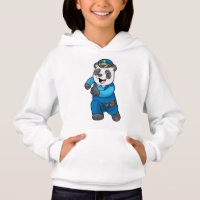 Panda als Polizeibeamter mit Polizeihelm