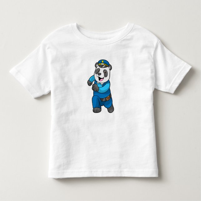 Panda als Polizeibeamter mit Polizeihelm Kleinkind T-shirt (Vorderseite)