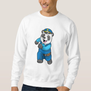 Panda als Polizeibeamter mit Polizeihelm Sweatshirt