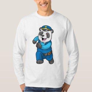 Panda als Polizeibeamter mit Polizeihelm T-Shirt