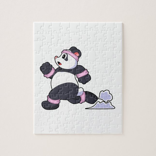 Panda als Runner beim Laufen (Vertikal)