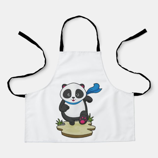 Panda als Runner mit Scarf Schürze (Vorderseite)