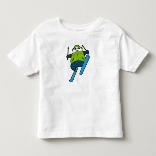 Panda als Skijumper mit Ski Kleinkind T-shirt
