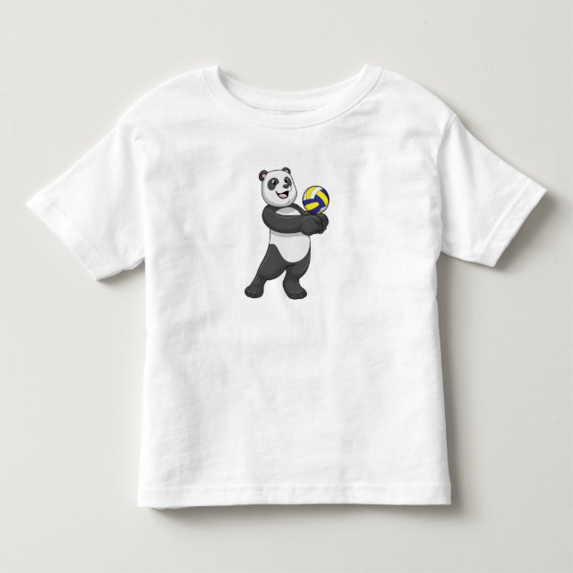 Panda als Volleyballspieler mit Volleyball Kleinkind T-shirt (Vorderseite)