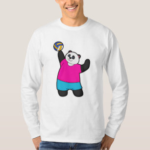 Panda als Volleyballspieler mit Volleyball T-Shirt