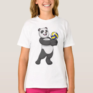 Panda als Volleyballspieler mit Volleyball T-Shirt
