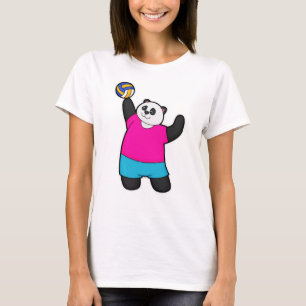 Panda als Volleyballspieler mit Volleyball T-Shirt