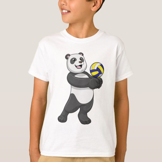 Panda als Volleyballspieler mit Volleyball T-Shirt (Vorderseite)