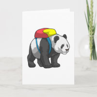 Panda als Wanderer mit Rucksack
