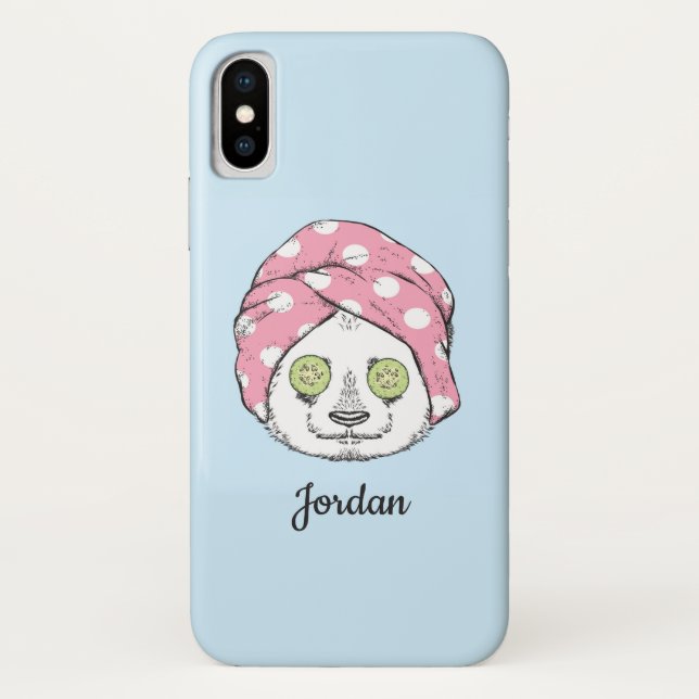 Panda am Wellness-Center | Name hinzufügen Case-Mate iPhone Hülle (Rückseite)