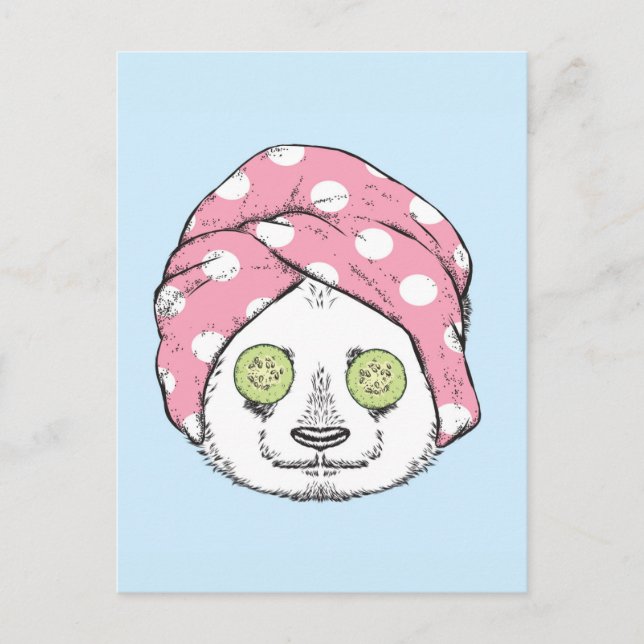 Panda am Wellness-Center Postkarte (Vorderseite)