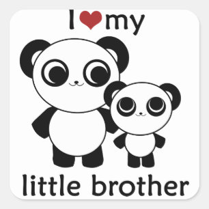 Panda - amour d'I mon petit frère - autocollant