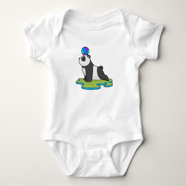 Panda an der Yoga-Fitness Baby Strampler (Vorderseite)