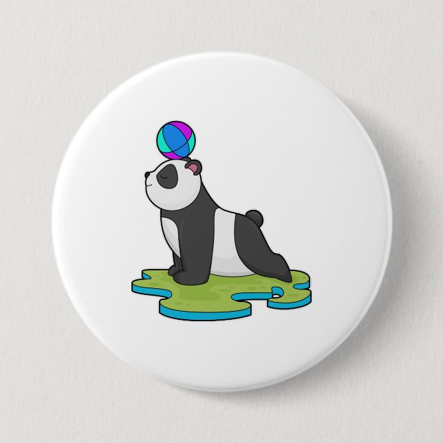 Panda an der Yoga-Fitness Button (Vorderseite)