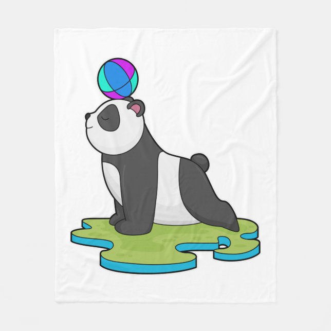 Panda an der Yoga-Fitness Fleecedecke (Vorderseite)