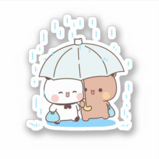 Panda and Brownie Bear Couple Aufkleber