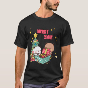 Panda and Brownie Bear Couple , fröhliche Weihnach T-Shirt