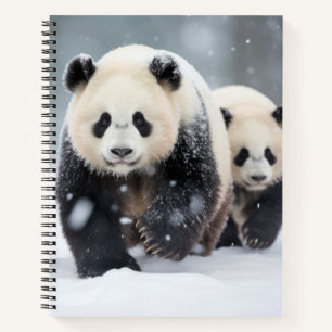 Panda Animal Family Wandern Natur aus Notizbuch