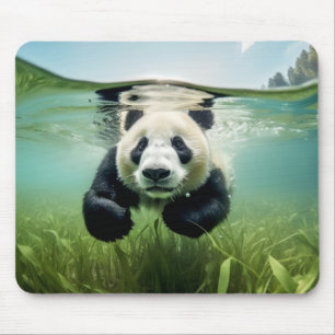 Panda Animal Fun Nature Playing Water Mousepad
