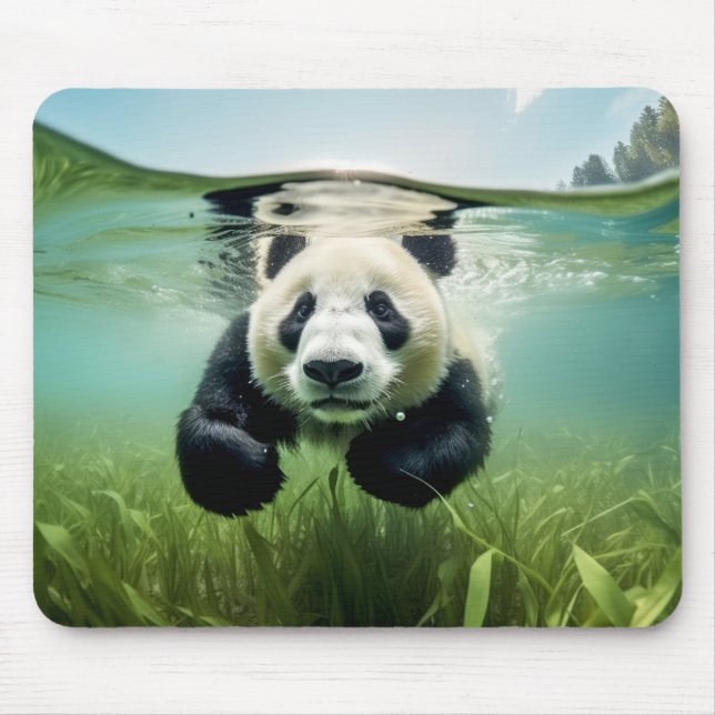 Panda Animal Fun Nature Playing Water Mousepad (Vorne)