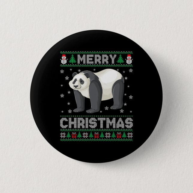 Panda Animal Men Women Kinder Ugg Weihnachtskraut Button (Vorderseite)