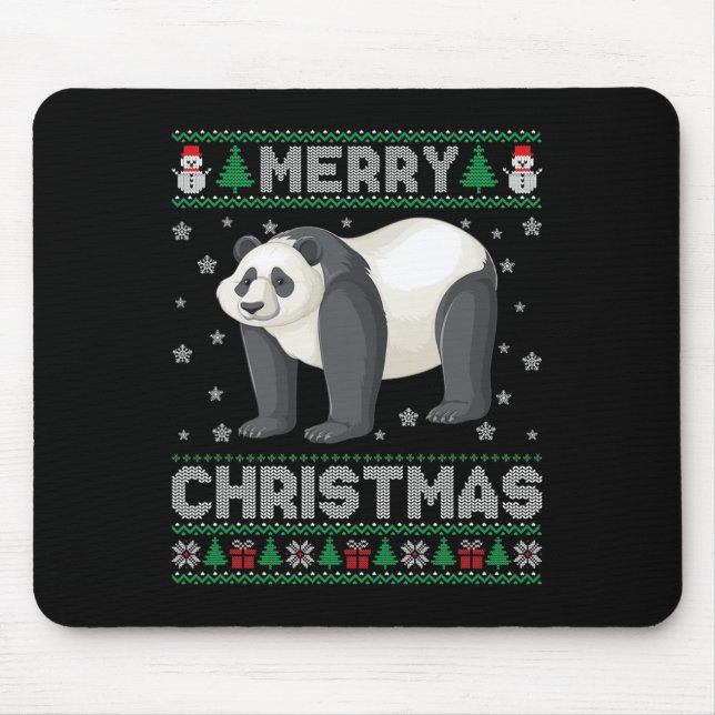 Panda Animal Men Women Kinder Ugg Weihnachtskraut Mousepad (Vorne)