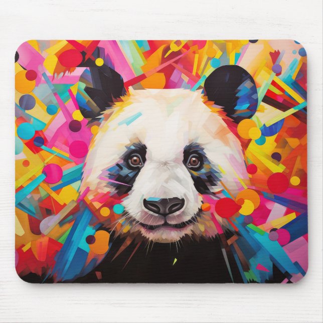 Panda Animal Portrait Farbige Malerei Mousepad (Vorne)