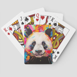 Panda Animal Portrait Farbige Malerei Spielkarten