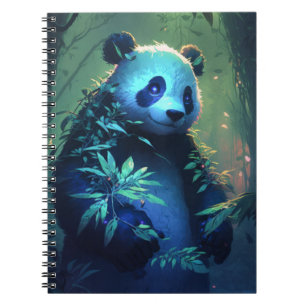Panda Animal Portrait Painting Wildlife Notizblock