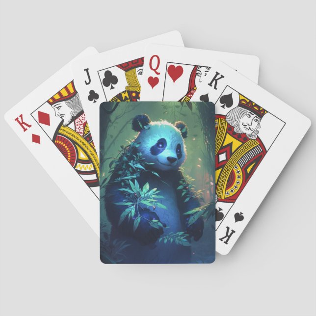 Panda Animal Portrait Painting Wildlife Spielkarten (Rückseite)
