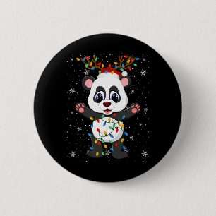 Panda Animal Weihnachtsmannmütze Ugly Christmas Tr Button