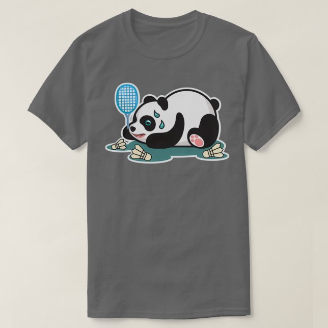 Panda Animals Badminton Shuttlecocks T T-Shirt (Design vorne)